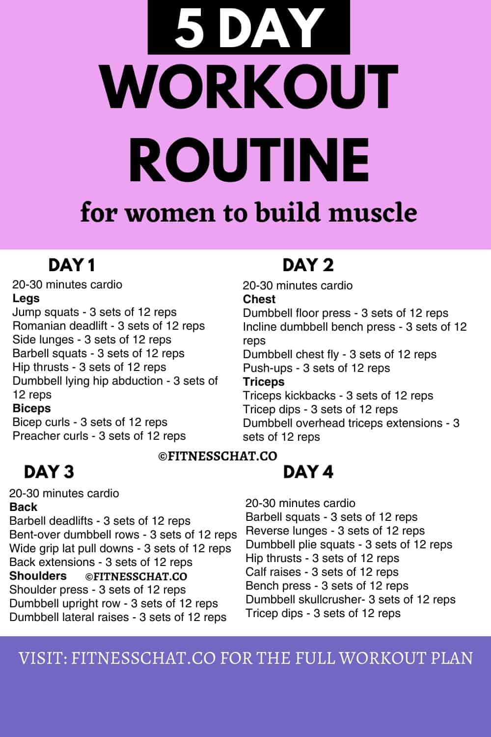 5 day workout routine