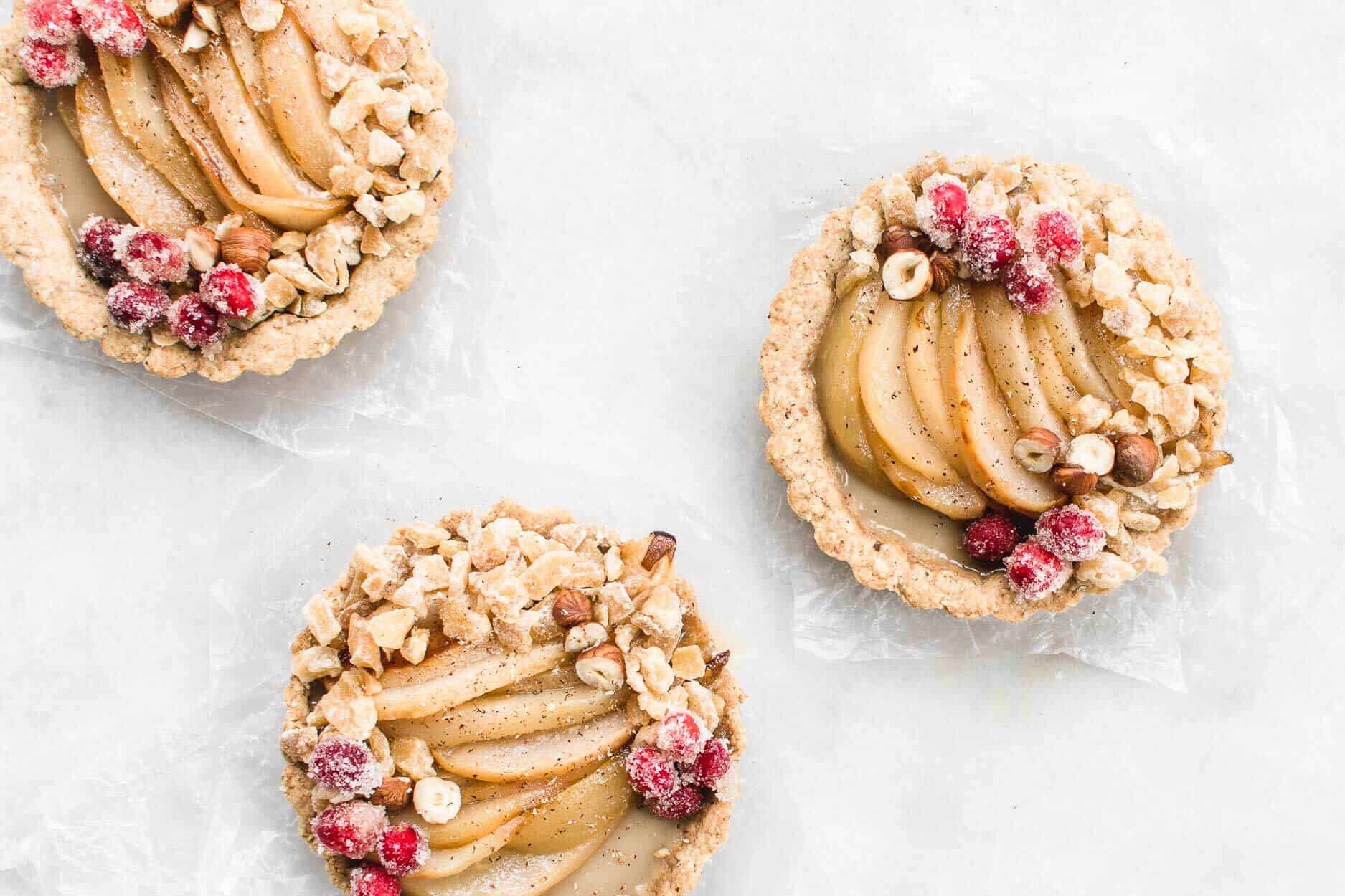 Coconut and Roasted Pear Tartlets from Nourished Kitchen