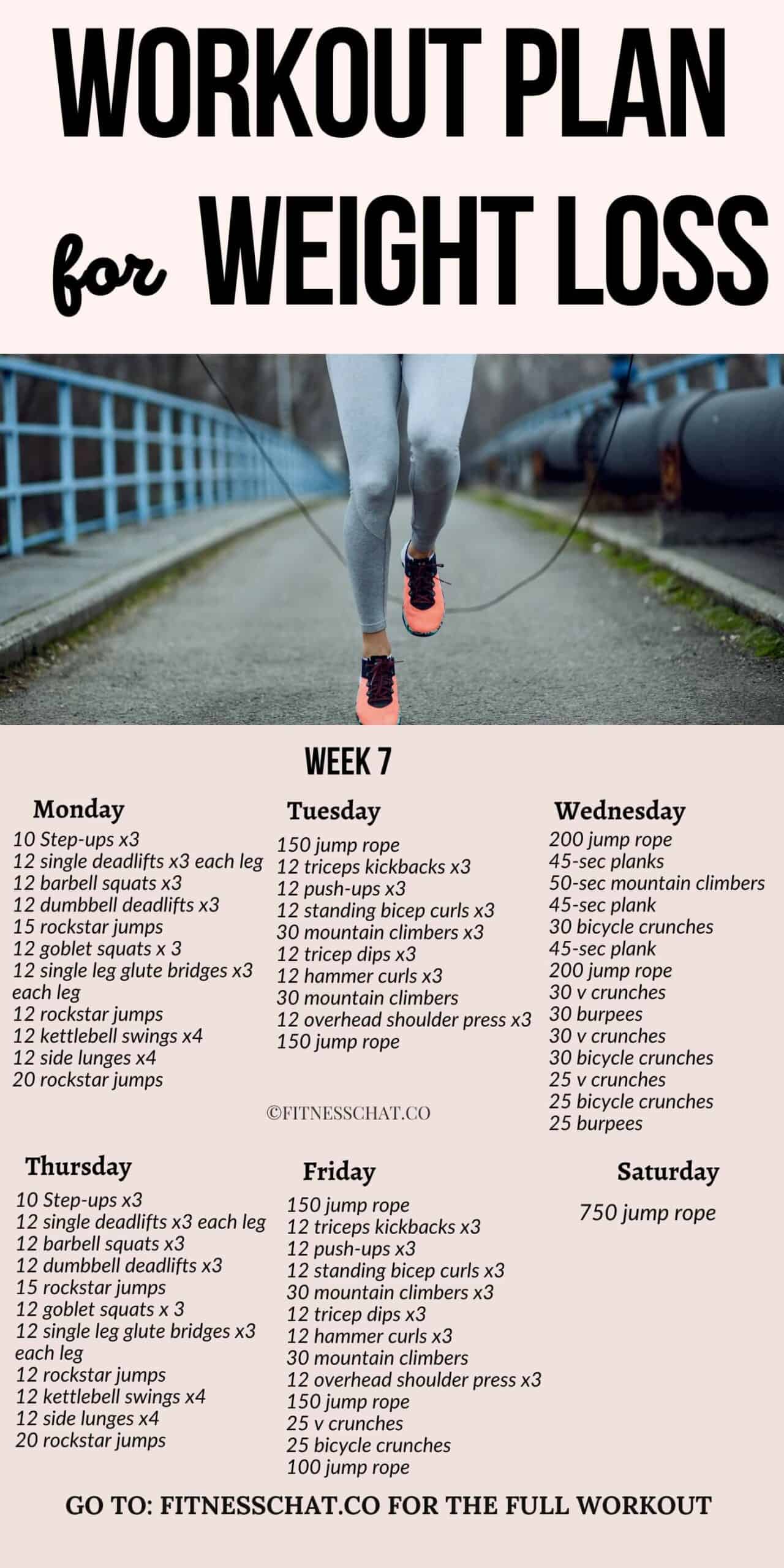 Workout plan for weight loss female week 1