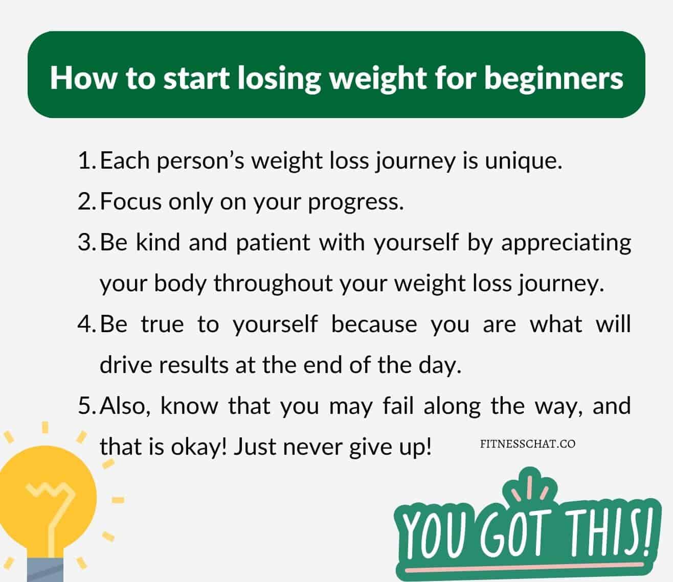 What is the best way to start losing weight for beginners