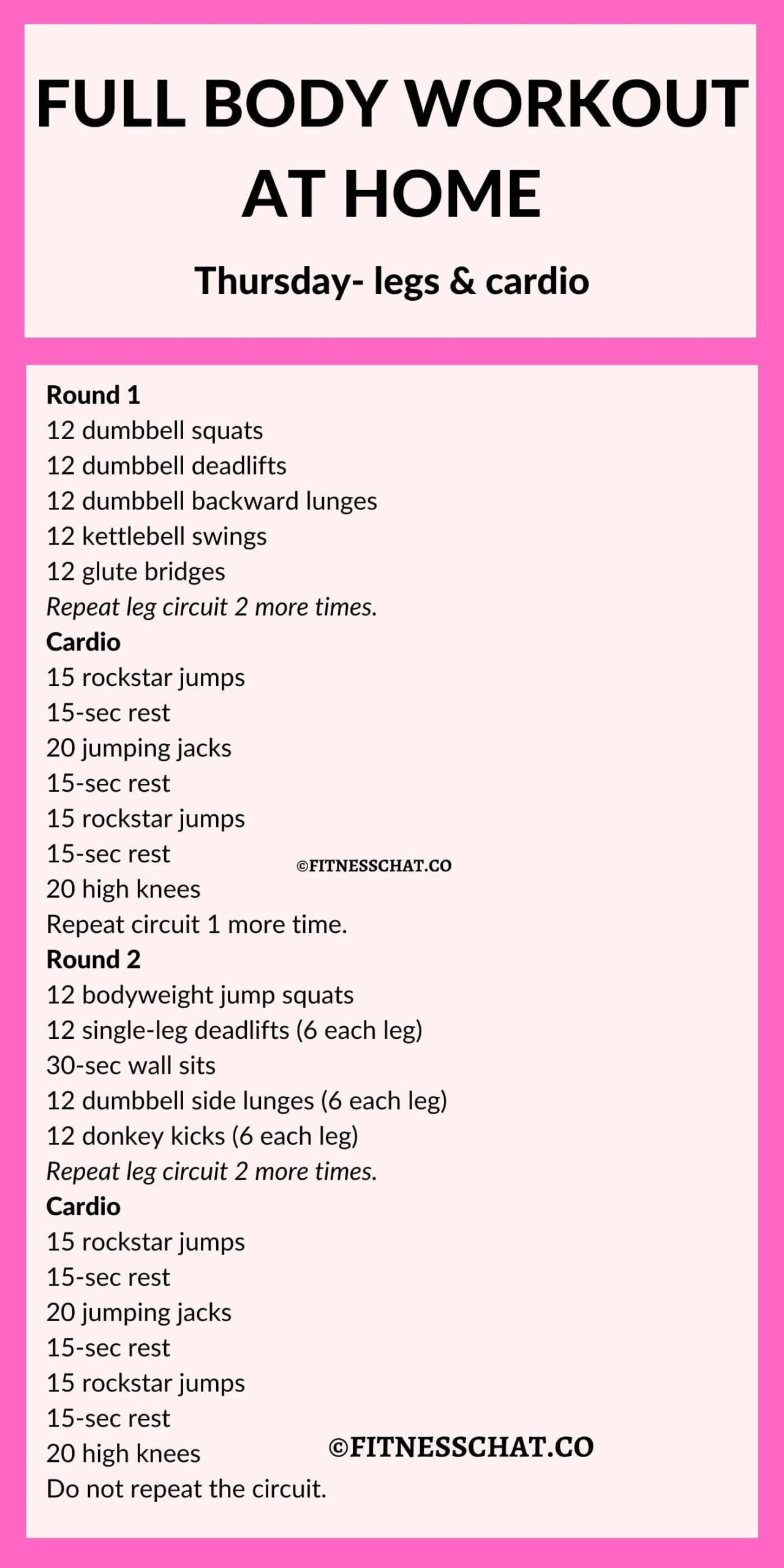 Full body workout at home for beginners - Thursday