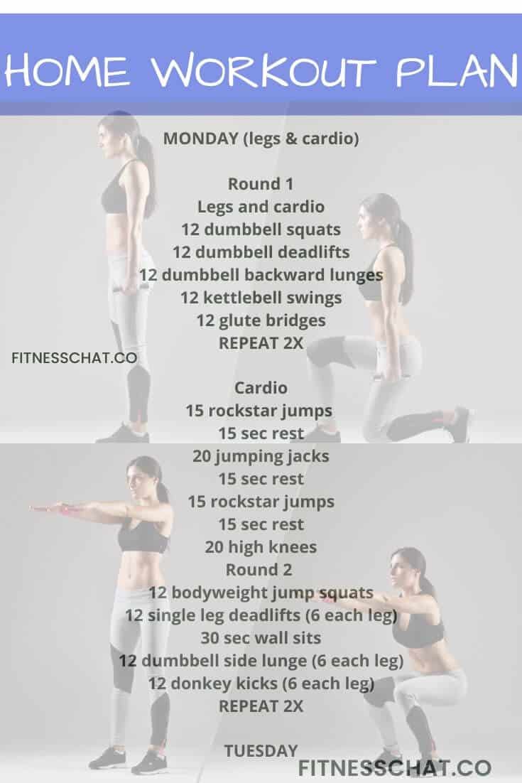 workout routine at home. 7 day workout plan