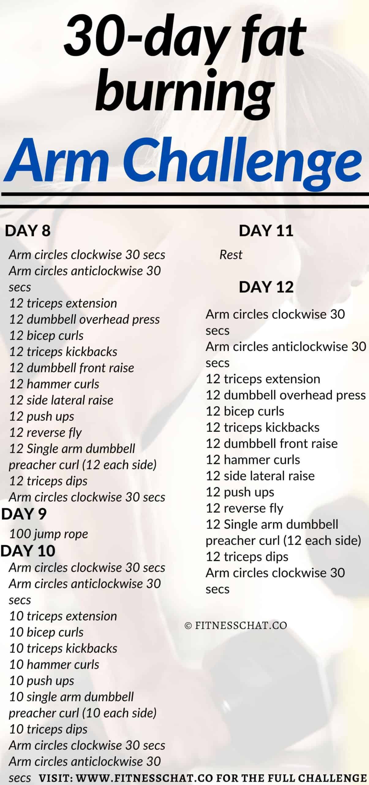 30 day arm challenge that burns fat 