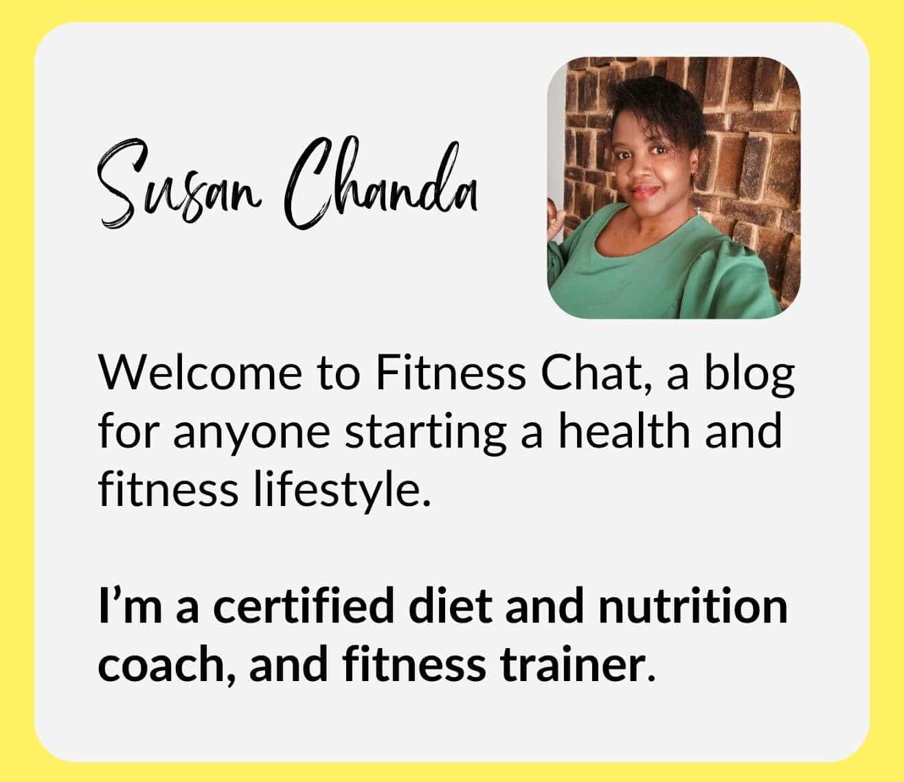 Fitness Chat about me blurb Susan