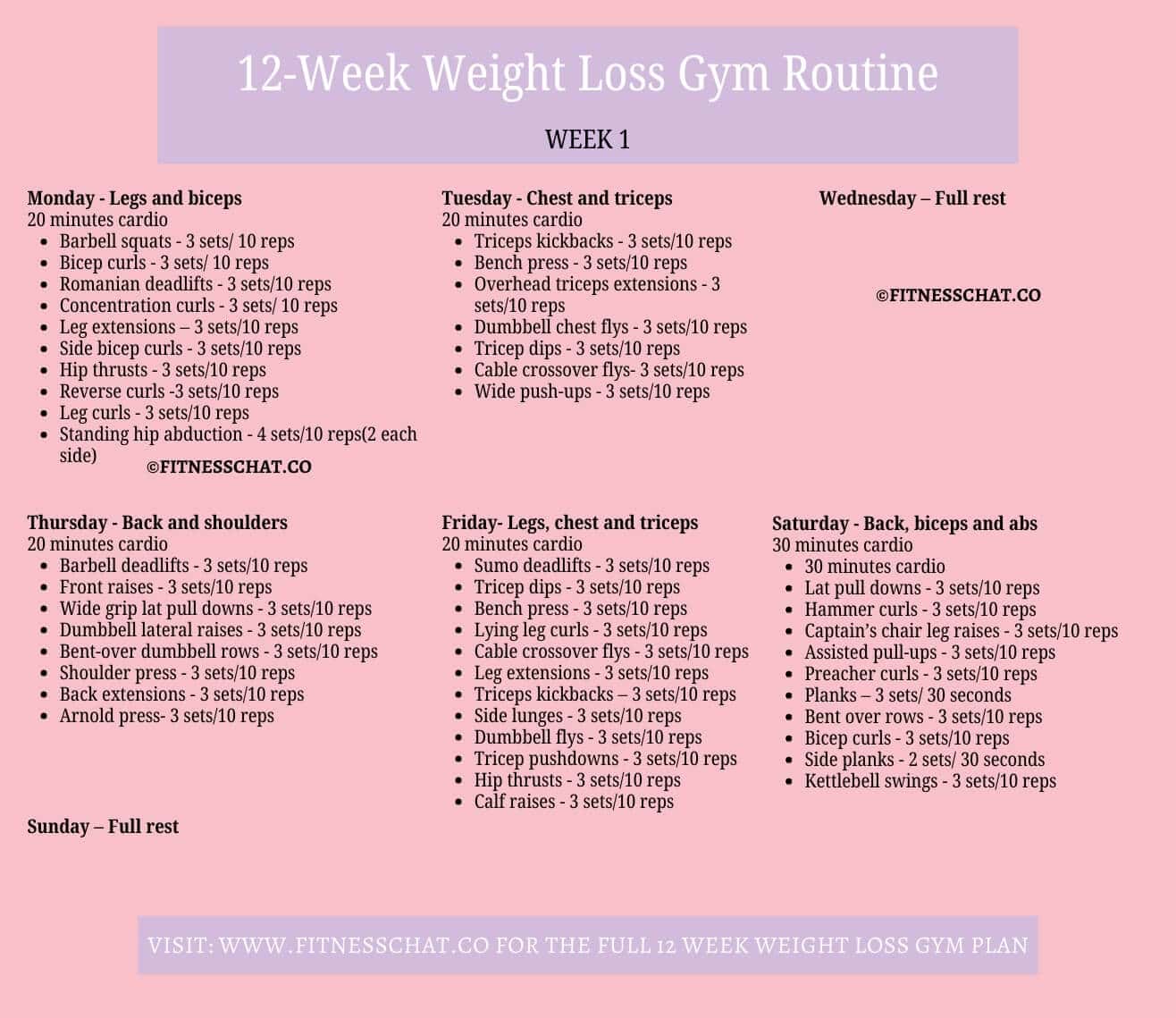 FIERCE Fat Loss Gym Routine 4 12 Weeks 
